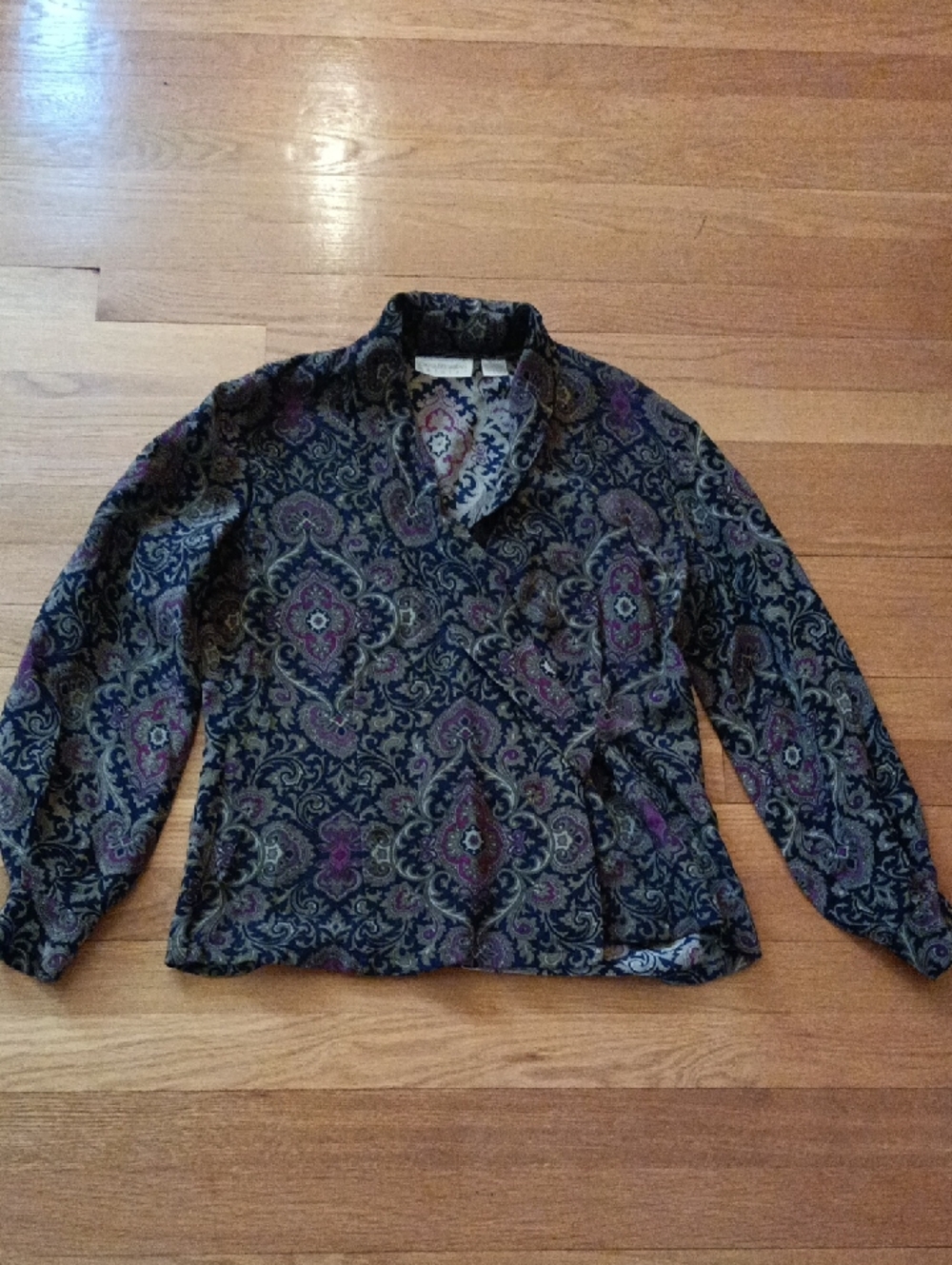 Dana Buchman Silk Paisley Blouse, Size 2 Petite